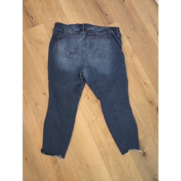 Torrid Premium Denim Ankle Zip Jeggings Womens 22R Stiletto Distressed Raw Hem - Picture 5 of 9